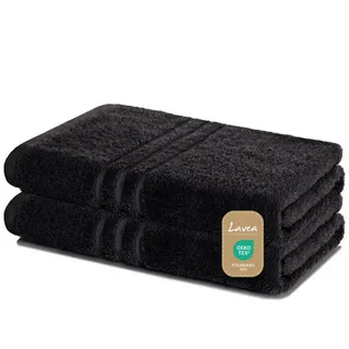 LAVEA Elena Handtuchset 2-tlg. schwarz