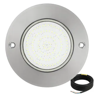 KWODE LED Poolbeleuchtung, 18W Kalte Weiße Edelstahl Unterwasserscheinwerfer, IP68 Wasserdicht, Oberflächenmontage, 12V AC/DC Schwimmbad Lampe Für Schwimmbad/Landschaft Beleuchtung