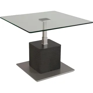 vierhaus Couchtisch auf Rollen höhenverstellbar silber / weiß 80 x 46 x 80 cm