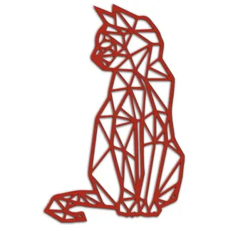 Namofactur Wandtattoo Polygon Katze XXL Wandtattoo rot