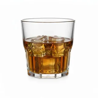 BARCRAFTERS Whisky Becher Rüscherl glasklar | Kunststoff Mehrweg für Asbach Cola | 24 Stück | Whiskybecher | bruchfest Trinkbecher | Trinkglas