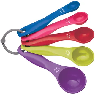 Colourworks 5-Teiliges Messlöffel-Set, Teelöffel, Esslöffel, ML – Bunt, 12.3 x 6 x 4.2 cm