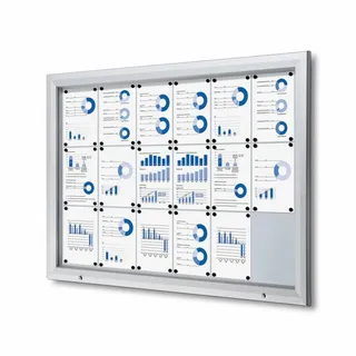 Showdown Showdown® Displays Schaukasten T silber 18x DIN A4 146,5 x 4,7 x 106,7 cm, 1 St.