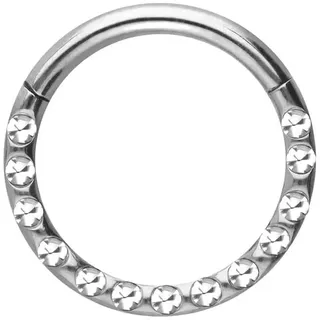 PIERCINGLINE Titan Segmentring Clicker KRISTALLE + EPOXY