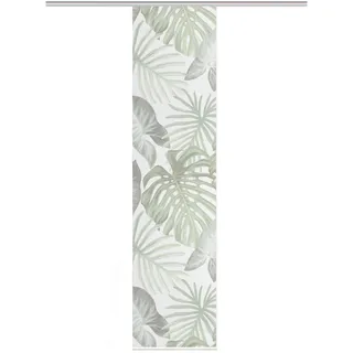 Flächenvorhang Sanja, Grün, Textil, Graphik, 60 cm, Oeko-Tex® Standard 100, mit Beschwerungsstab, Flauschband, Öffnung für Paneelwagen, Wohntextilien, Gardinen & Vorhänge, Schiebegardinen
