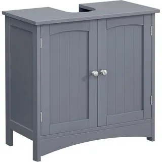 VASAGLE Waschbeckenunterschrank 2 Fächer 60 x 60 x 30 cm Grau
