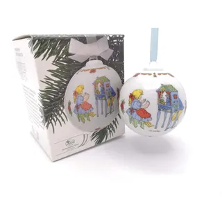 Hutschenreuther Weihnachtskugel 1987 Puppenspiele, mit Originalverpackung, Porzellankugel Kugel Design von Ole Winther / Porcelain ball / Sfera porcellana