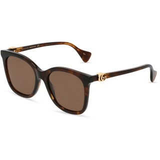 Gucci GG1071S Damen-Sonnenbrille Vollrand Butterfly Kunststoff-Gestell, braun