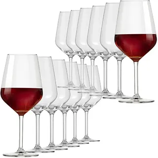 Murago - 12er Set Rotweingläser Elegance ca. 530 ml - Rotweinglas Weinglas Weingläser groß bauchig hochwertig für wein 12 Stück spülmaschinenfeste Gläser für Rotwein Geschenk Wein Set