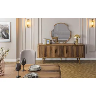 JVmoebel Sideboard Designer-Spiegel aus Holz in harmonischer brauner Farbgebung, Made in Europa braun