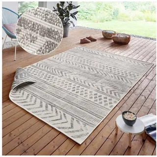 HANSE Home Teppich BIRI Wendeteppich, rechteckig, Höhe: 5 mm, In-& Outdoor, Wetterfest, Balkon, Läufer, Wohnzimmer, Wasserfest, Boho grau 160 cm x 230 cm x 5 mm