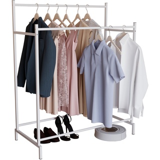 Vcm Metall Offener Kleiderschrank Begehbarer Kleiderständer Kleiderstange Labol L (Farbe: Weiß)