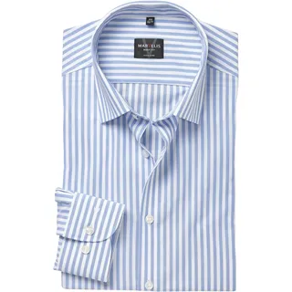 Langarmhemd MARVELIS, Herren, Gr. 41, N-Gr, bleu, Obermaterial: 100% Baumwolle, körpernah normal, Manschette, Hemden, Businesshemd, bügelleicht, body fit