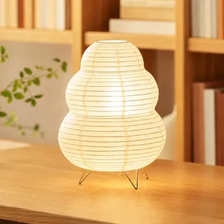 Umllpet Reispapier Lampenschirm Tischlampe, Papier Tischlampe Dekorative | Lampen Papier Laterne Schreibtischlampe, Papierlampe Nachttischlampe Tischleuchte Lampenschirm mit E14 Fassung