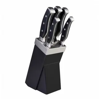Justinus Messerblock Messerblock 6 teilig MasterCut, Kochmesser Universalmesser Messerset schwarz