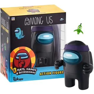 TOMY Among Us Figur Imposter, Schwarz, Spielzeug für Kinder und Erwachsene, Sammlerfigur Among US, 8 – 10 cm, Mini-Spielzeug aus der Kollektion Among Us Multicoloured E73432