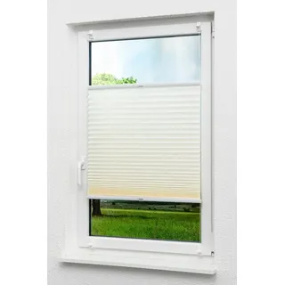 LYSEL® Plissee Klemmen Hellelfenbe, blickdicht, HxB 130x75cm beige 75 cm x 130 cm