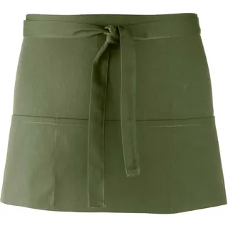 Premier Workwear Hüftschürze mit Bauchtasche kurz 'Colours' Bistro-Schürze PR155 olive (ca. pantone 378) 60 x 33 cm