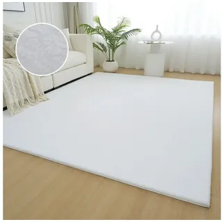 OTTO home Fellteppich Balu, Kunstfellteppich, Modern, Langflor Teppich, rechteckig, Höhe: 20 mm, Kaninchenfell-Haptik, kuschelig, weich, Wohnzimmer, Schlafzimmer weiß 40 cm x 60 cm x 20 mm