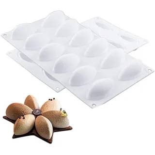 DUBENS Mousse-Kuchenform, Silikon Backform/Muffinform für Muffins, Cupcakes, Kuchen, Pudding, Eiswürfel und Gelee, Brotbackform, 3D Backformen DIY Mold (Mango)