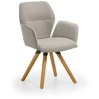 Niehoff Sitzmöbel Merlot Design-Armlehenenstuhl Stativ-Gestell Massivholz/Stoff - Wildeiche