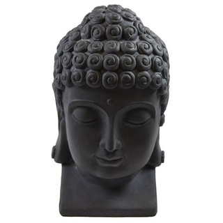 B&S Dekofigur Buddha Kopf groß H 40 cm Steinfigur Deko Figur Skulptur Feng Shui schwarz