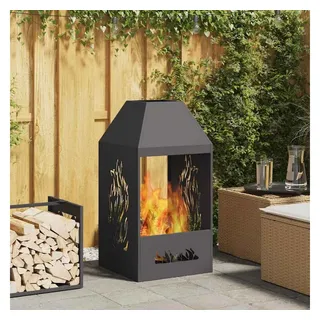 vidaXL Feuerplatz Ø 100 cm Schwarz