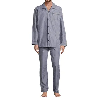 Seidensticker Herren Web Pyjama Schlafanzug Baumwolle | Elegante Paspeln für einen modernen Look Elastischer Bund für besten Komfort - 58