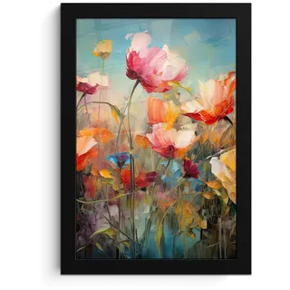 onlywow Poster, mit Leiste Bunte Blumen | Gr.: 20 x 30 cm