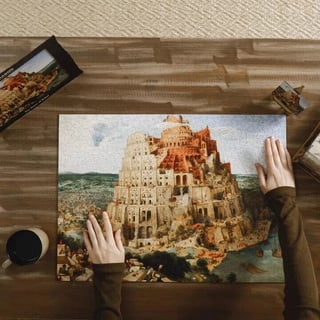 Holzpuzzle - Der Turm von Babel- 1000 Teile - Pieter Bruegel (43 x 59 cm)