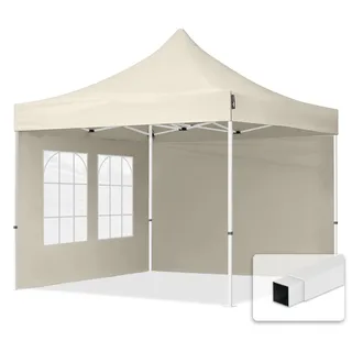 TOOLPORT Faltpavillon Economy 3 x 3 m inkl. 2 Seitenteile creme 59035