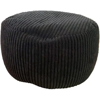 Relaxdays Pouf Cord 50 x 35 x 50 cm Schwarz