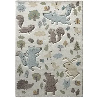 Sigikid Kinderteppich Forest in weiß/blau | Gr.: 135 x 200 cm