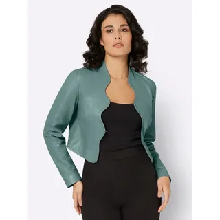 Mainpol Blusenblazer Leder-Blazer grün 40