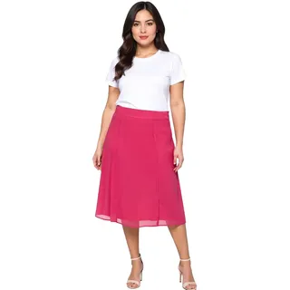 sheego Damen Rock in leicht ausgestellter Form Chiffon-Rock Große Größen 127158 Rosa - 50