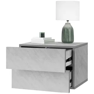 ML-DESIGN Nachttisch Kommode hängend mit 2 Schubladen Holzwerkstoff Wandmontage (1-St), Nachtschrank Grau mit griffloses öffnen Wandregal 42x29x30cm grau