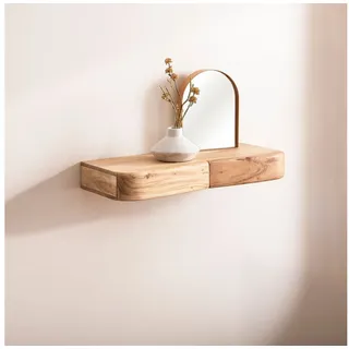 FineBuy Wandregal 60 x 8 x 20 cm Braun