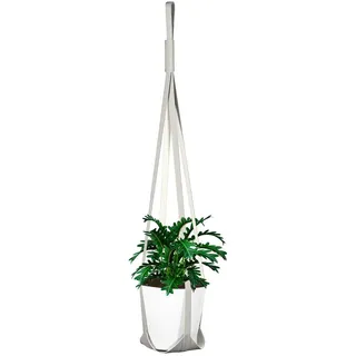 Leder Blumenampel Makramee Pflanzenhanger Boho Blumentopf Hängend Baumwollseil Hängeampel Pflanzen Halter Aufhänger Pflanzenhalter Pflanzenampel für Innen Außen Decken Balkone Terrasse Wanddeko,Beige