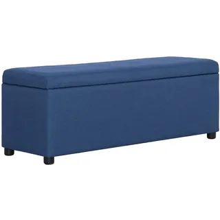 vidaXL Bank mit Staufach Sitzbank Sitzhocker Sitztruhe Flurbank Truhenbank Aufbewahrungsbox Truhe Spielzeugkiste Polsterbank 116cm Blau Polyester