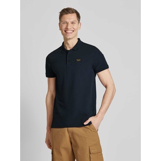 Regular Fit Poloshirt mit Label-Patch Modell 'TRACKWAY', Marine, M