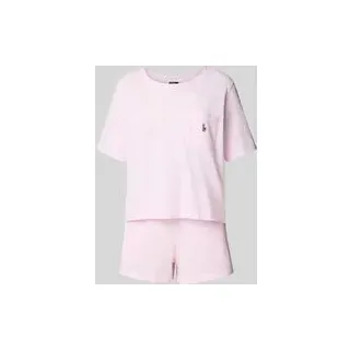 Pyjama mit Logo-Stitching Modell 'OXFORD', Rosa, XL