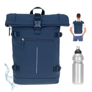 Notebookrucksack Herren Rucksack Roll-Top A4 New Rebels WIlliam 51130602 Blau +f
