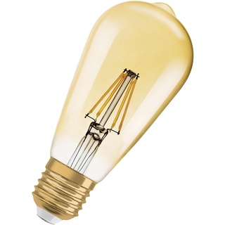 OSRAM 1906 Vintage Edition für E27-Sockel, goldenes Glas ,Warmweiß (2400K), 725 Lumen, Ersatz für herkömmliche 55W-Leuchtmittel, dimmbar, 2-er Pack