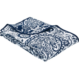 Erwin Müller Tagesdecke Tagesdecke, Paisley blau 220 cm x 250 cm