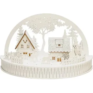 Konstsmide 3280-210 Schwibbogen Haus mit Tieren Warmweiß LED Weiß