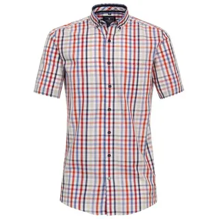 Redmond Kurzarmhemd kariert Comfort Fit rot 6XL