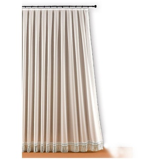 Gardine nach Maß WECKBRODT "Makramee" Gardinen Gr. 140 cm, Kräuselband, weiß Gardinenstore Gardinen nach Räumen Gardine Maß Store, Feste Falten, Webgardine, Makramee - Sockel, halbtransparent