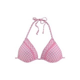 BUFFALO Triangel-Bikini-Top Damen rosa-kariert Gr.36 Cup A/B
