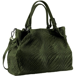 Schultertasche COLLEZIONE ALESSANDRO "Wave" Gr. B/H/T: 42 cm x 31 cm x 20 cm one size, grün (khaki) Damen Taschen Handtaschen