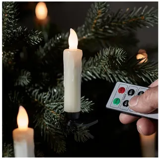 Lights4fun LED-Christbaumkerzen 10er LED kabellose Weihnachtsbaumkerzen